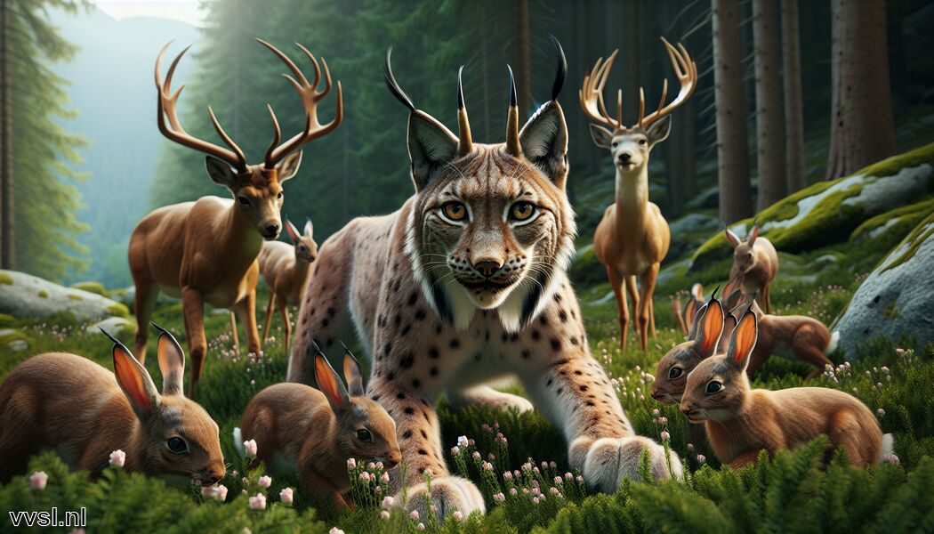 Voedselbron: prooien zoals herten en konijnen   - Droom je van een Lynx » De Stille Jager van de Bossen