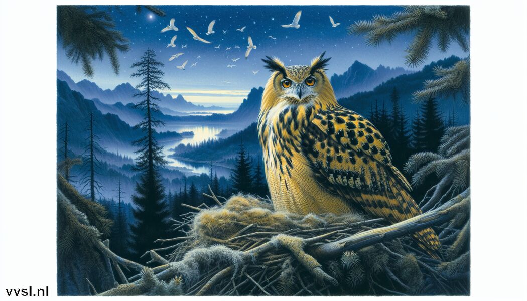 Het nestelen van Oehoes in de natuur   - Droom je van een Oehoe » De Waktige Heerser van de Nacht