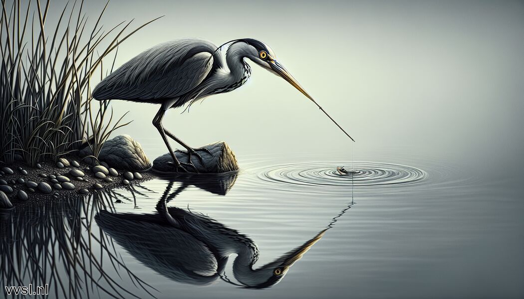 Droom je van een Reiger » De Geduldige Vissende wacht