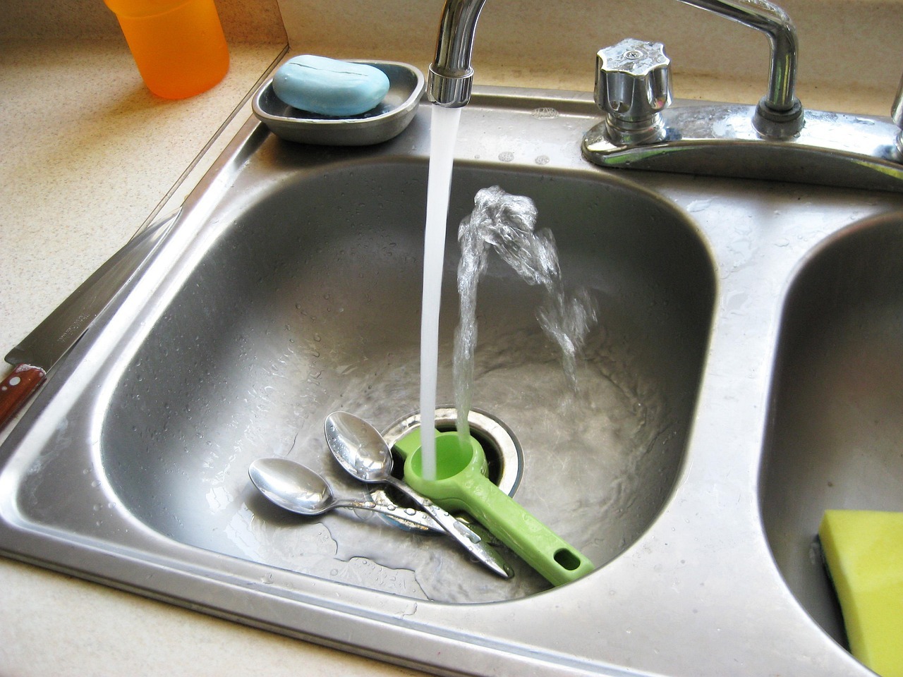 sink, kitchen, faucet, stainless, steel, home, soap, utensils, washing, interior, modern, tap, sink, sink, sink, sink, sink, faucet